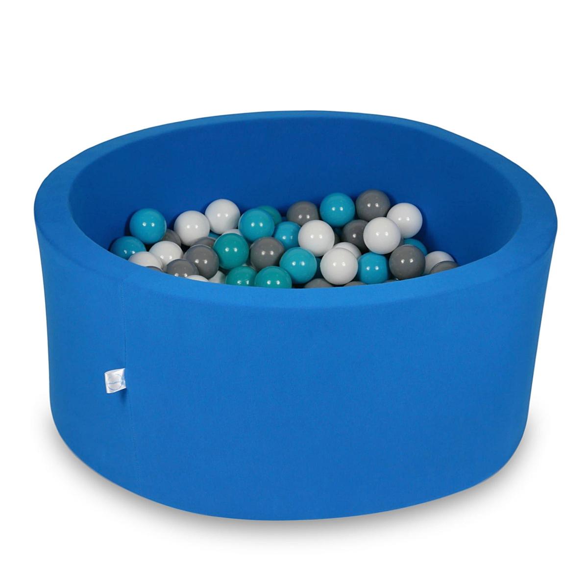Ball Pit 90x40cm azure with balls 300pcs: white, gray, turquoise