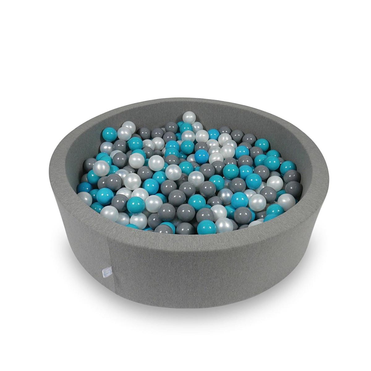 Ball Pit 110x30cm gray with balls 400pcs: turquoise, gray, pearl