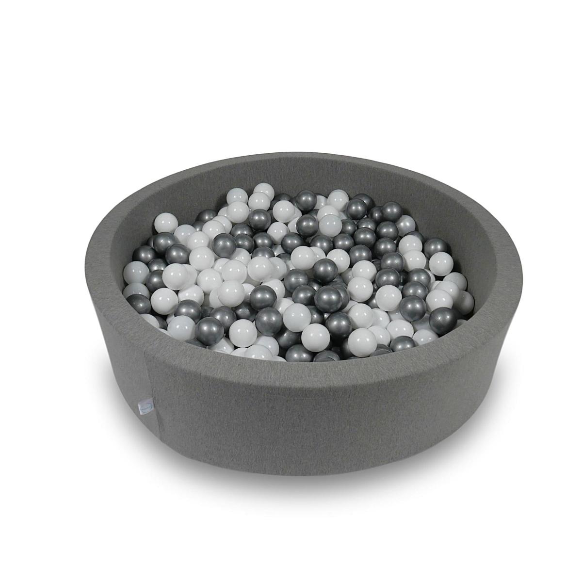 Ball Pit 110x30cm gray with balls 400pcs: white, silver