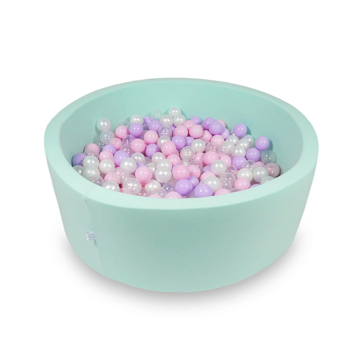 Ball Pit 110x40cm mint with balls 500pcs : baby pink, pearl, transparent, heather