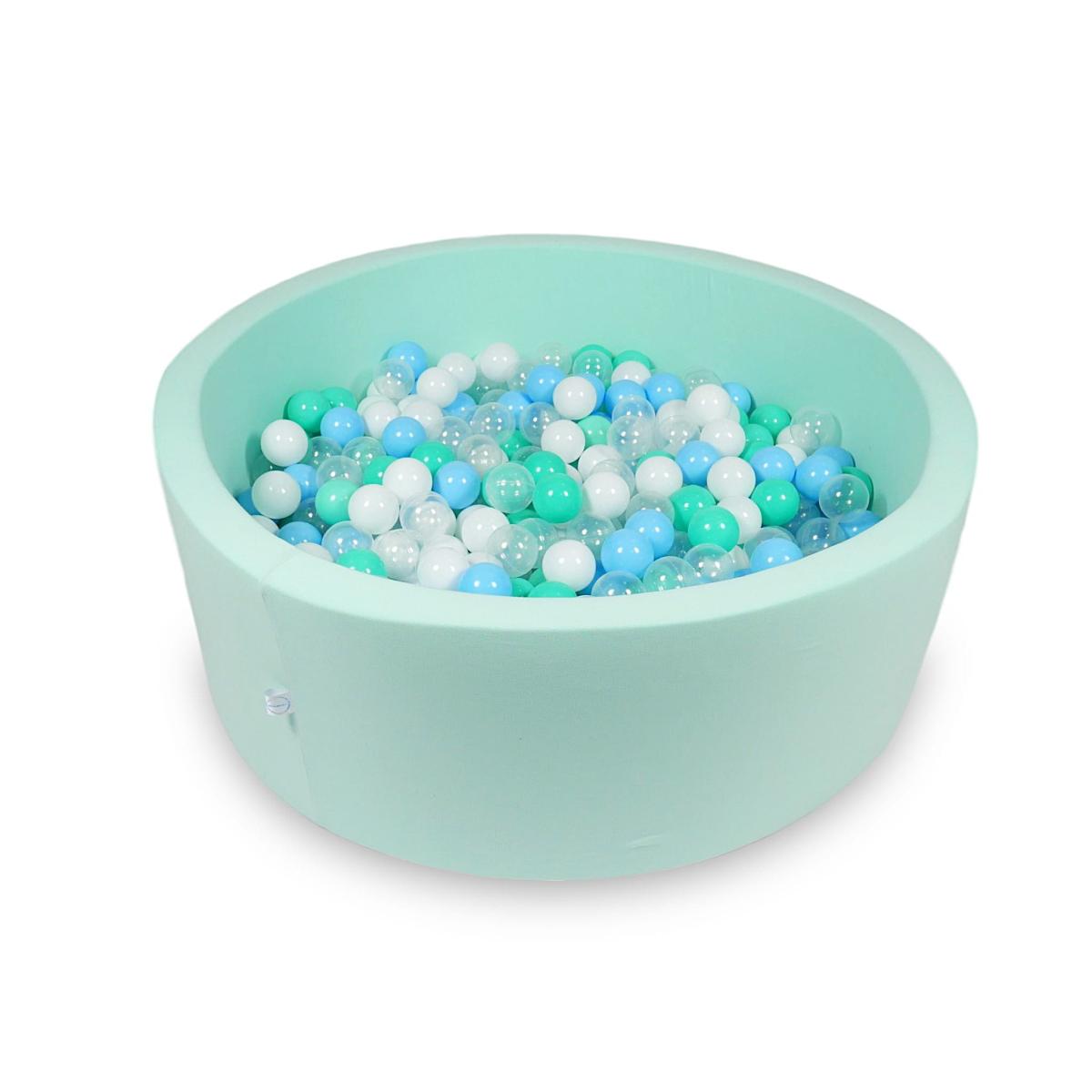 Ball Pit 110x40cm mint with balls 500pcs: baby blue, transparent, mint, white