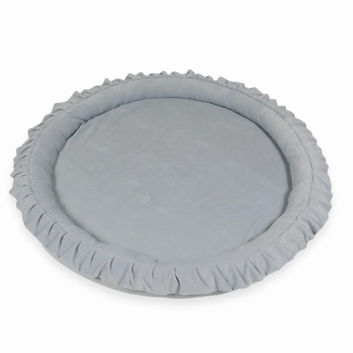 Play Mat Playnest 120cm for children, Velvet Soft Light Gray