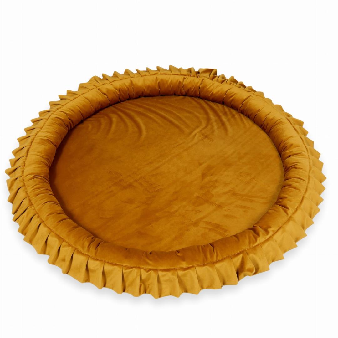 mimii-mata-do-zabawy-okrągla-gniazdko-120cm-velvet-złoty-mg010-1.jpeg