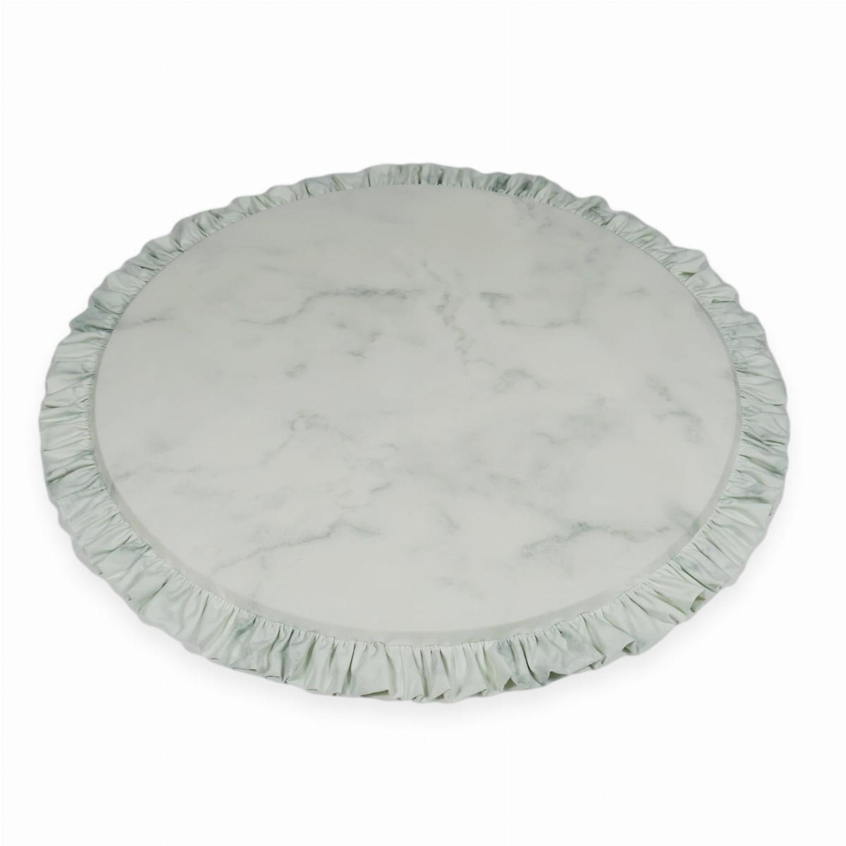 Play mat 100cm for children, round with a frill, Marble
