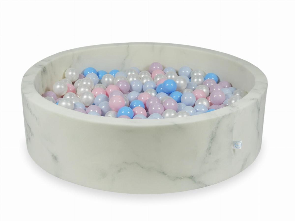 Ball Pit 110x30 marble with balls 400pcs: baby pink, baby pink pearl, baby blue pearl, baby blue, pearl