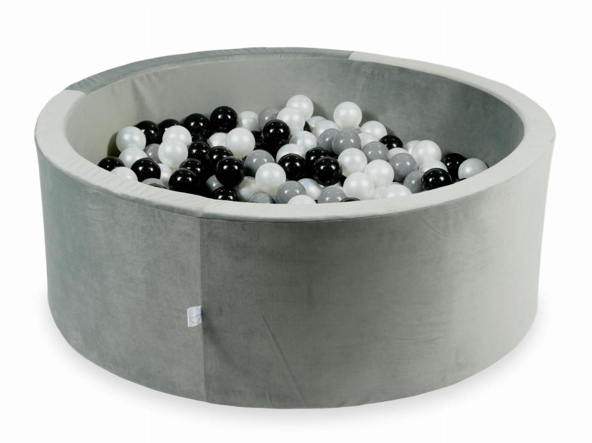 Bällebad Ohne Bälle 500 Stück 110x40 Velvet Grau: schwarz, grau, perle
