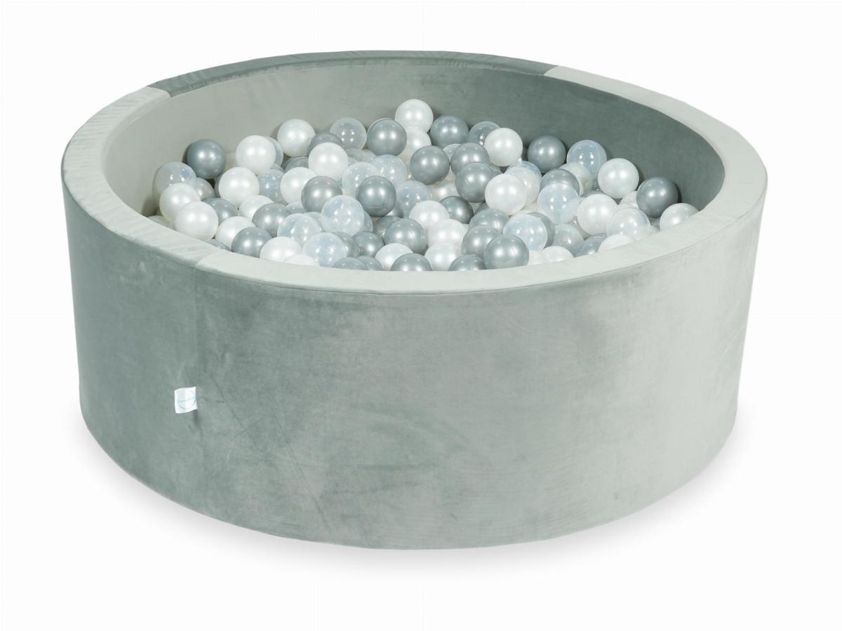 Bällebad Ohne Bälle 500 Stück 110x40 Velvet Grau: transparent, perle, silber