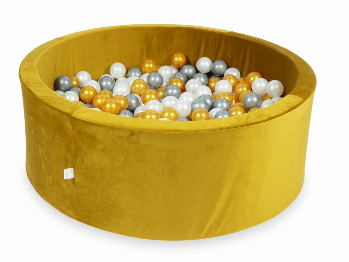 Bällebad Ohne Bälle 500 Stück 110x40 Velvet Gold: gold, silber, perle
