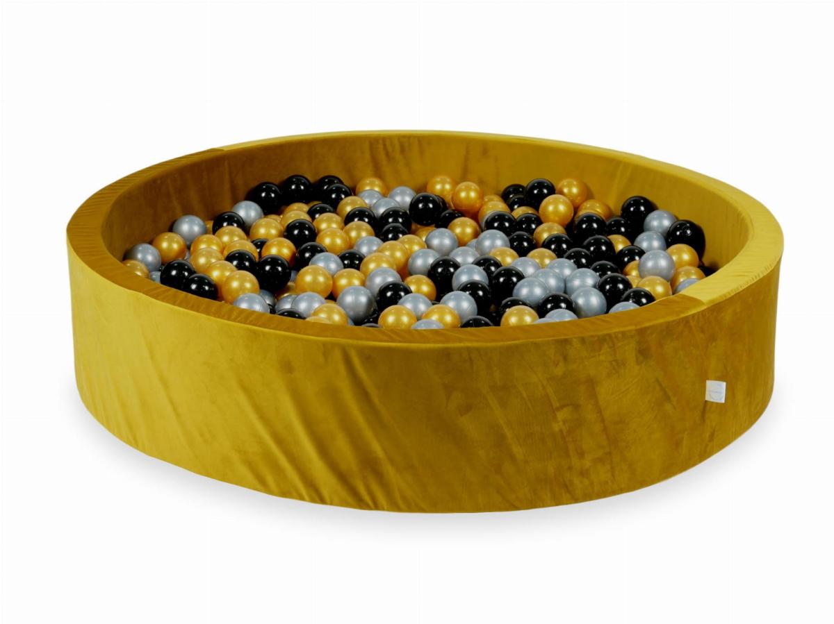 Bällebad Ohne Bälle 600 Stück 130x30 Velvet Gold: silber, gold, schwarz