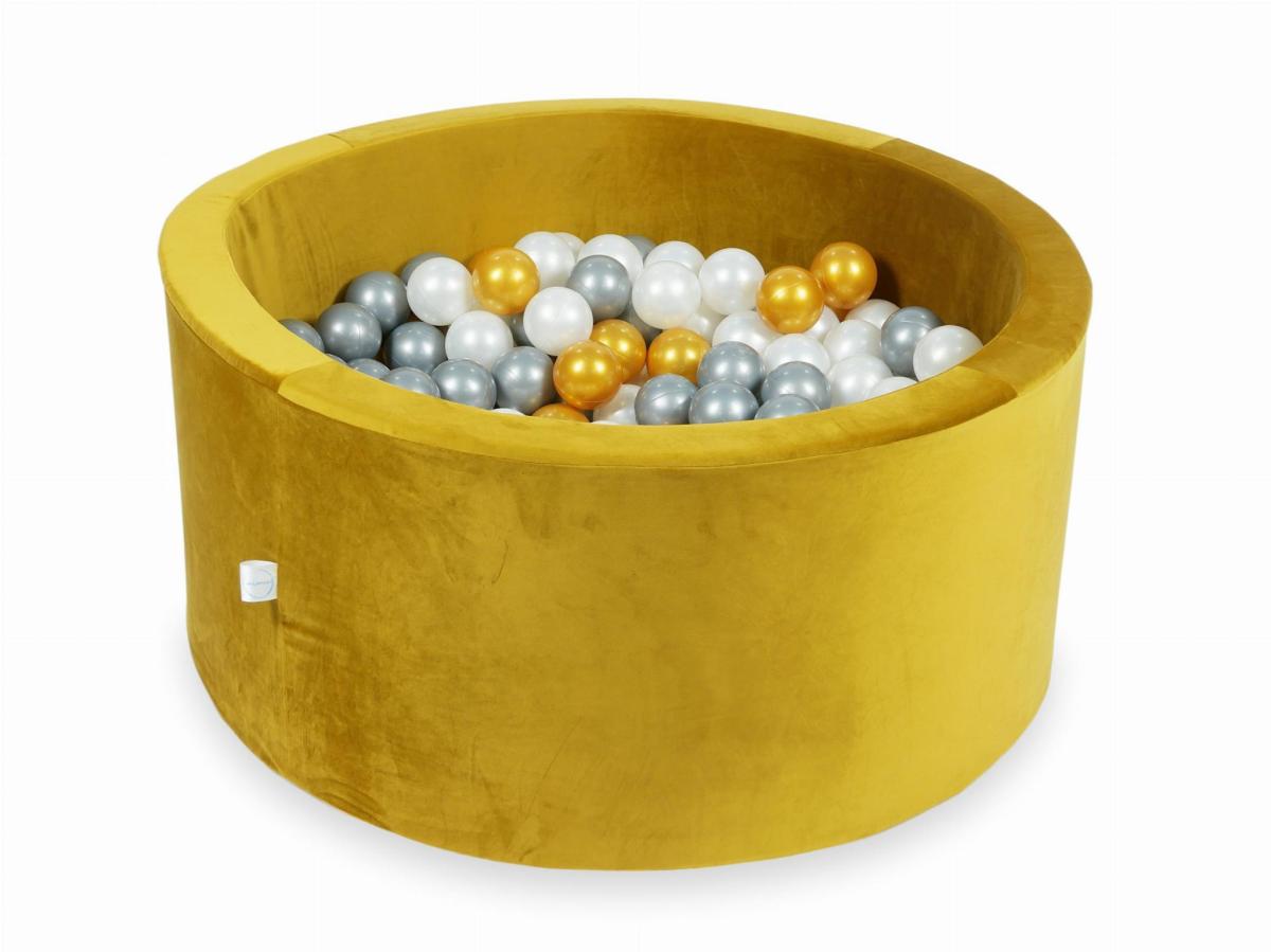 Bällebad Ohne Bälle 300 Stück 90x40 Velvet Gold: gold, silber, perle
