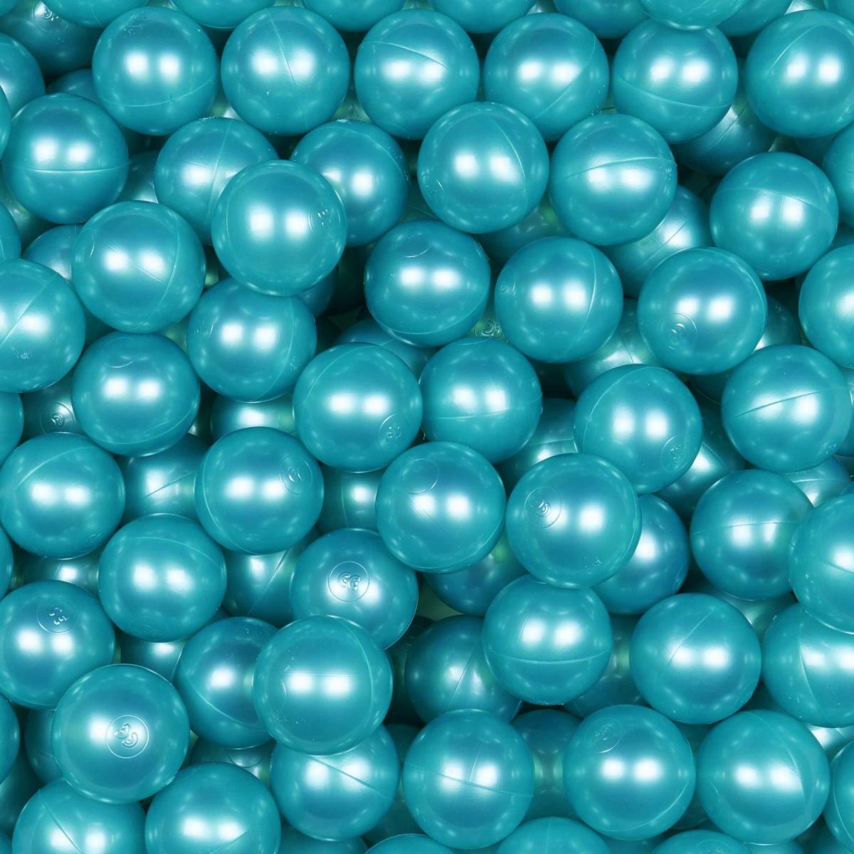 Kulki do zabawy ø7cm 100szt metaliczny turkus