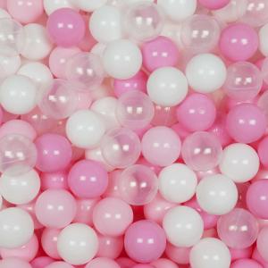 Balls for ballpit ø7cm 100pcs white, transparent, light pink, powder pink