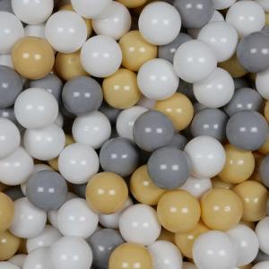 Balls for ballpit ø7cm 100pcs white, grey, beige