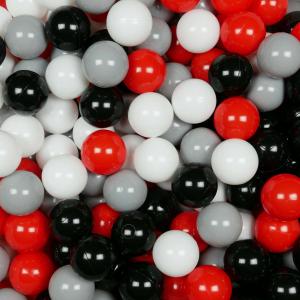 Balls for ballpit ø7cm 100pcs white, red, black, grey