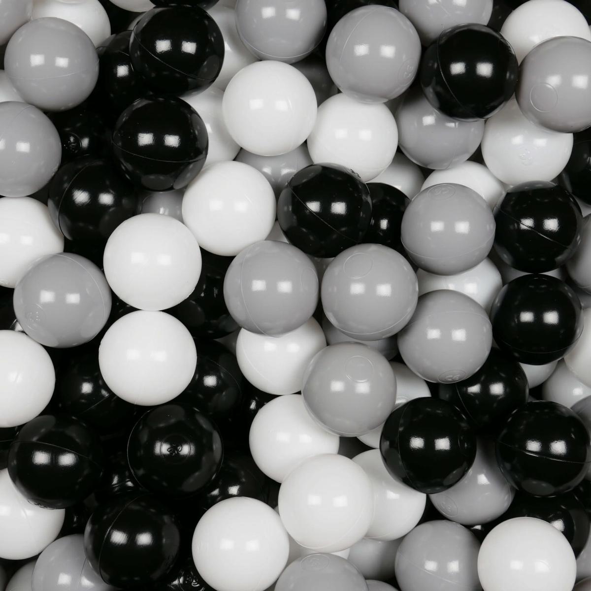 Balls for ballpit ø7cm 100pcs white, black, grey