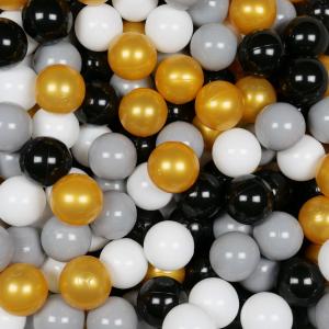 Balls for ballpit ø7cm 150pcs white, grey, black, gold