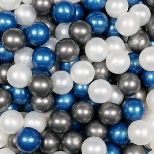 Balls for ballpit ø7cm 150pcs pearl, metallic blue, metallic graphite