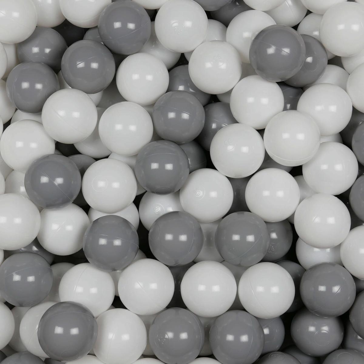 Balls for ballpit ø7cm 200pcs white, grey