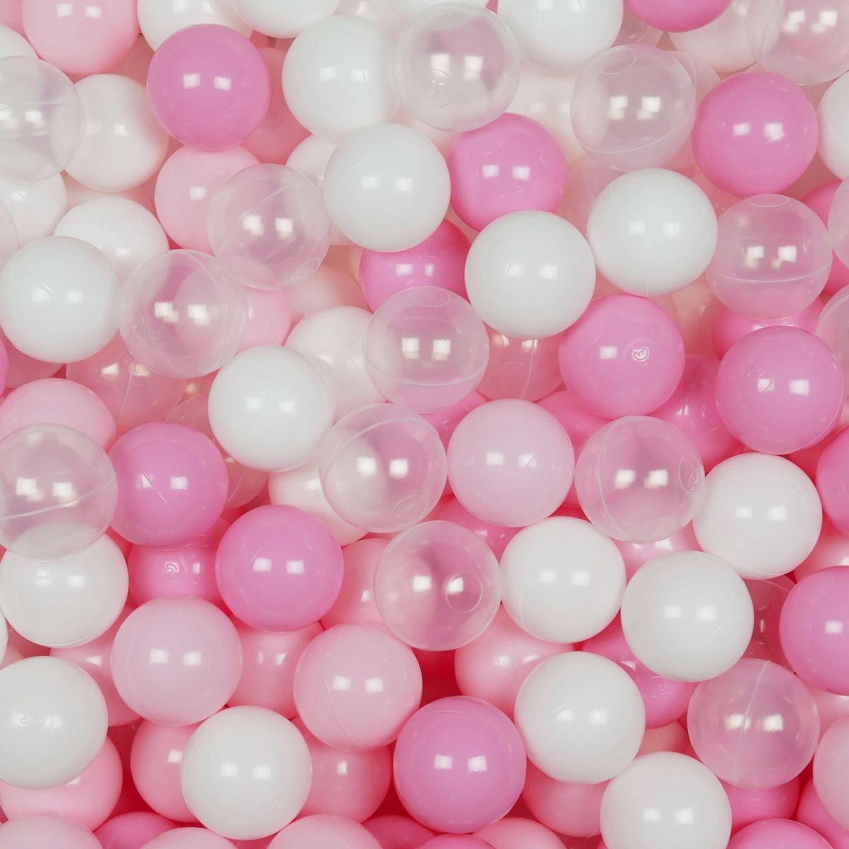 Balls for ballpit ø7cm 200pcs white, transparent, light pink, powder pink