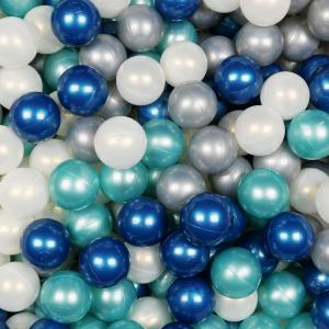 Balls for ballpit ø7cm 200pcs metallic turquoise, metallic blue, mermaid effect, silver