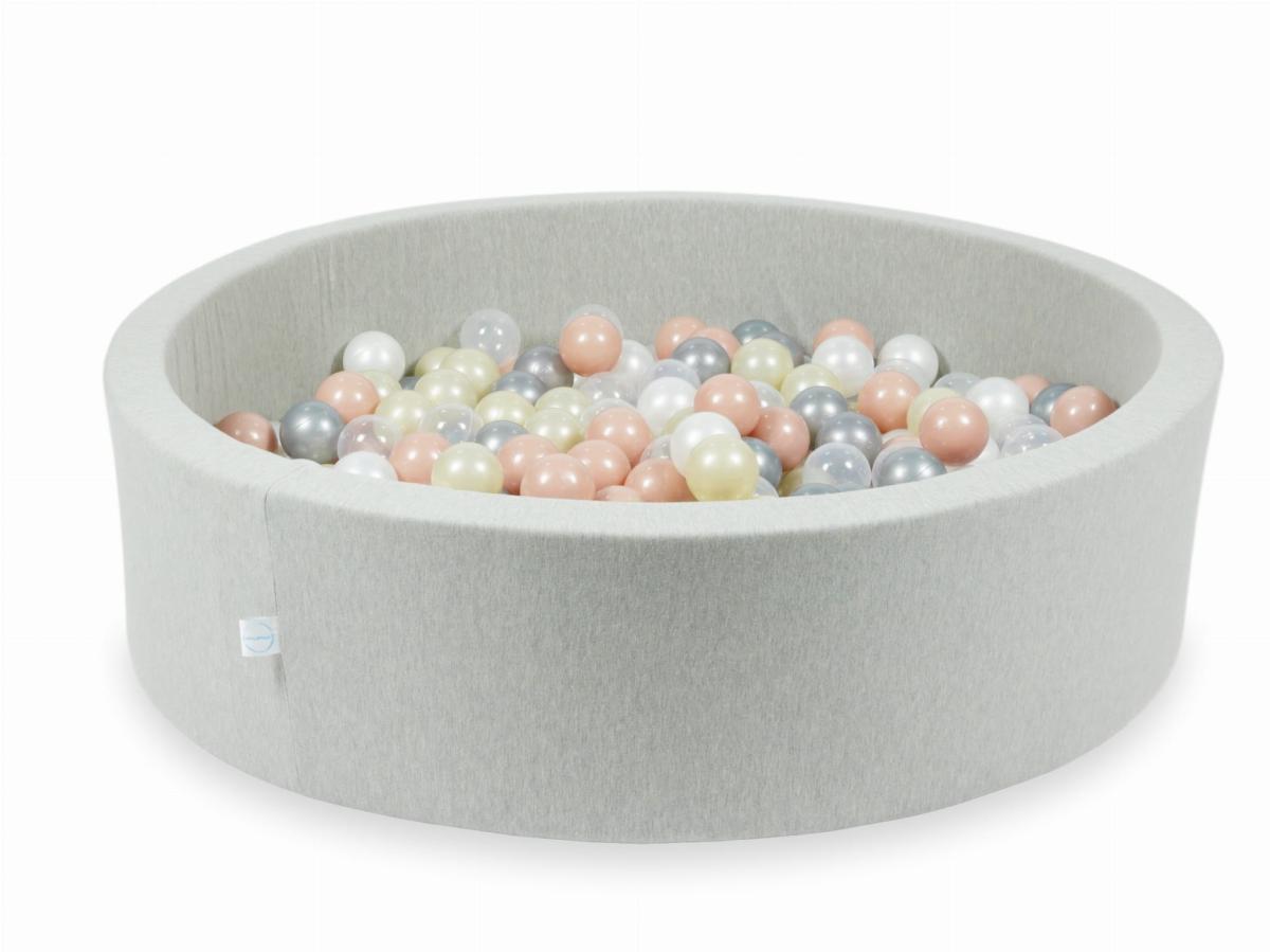 Ball Pit light gray 110x30 with balls 400pcs: transparent, pearl, silver, rosegold, light gold