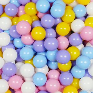 Balls for ballpit ø7cm 300pcs white, heather, powder pink, yellow, baby blue