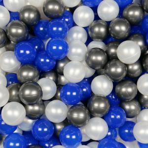 Balls for ballpit ø7cm 300pcs pearl, metallic graphite, blue