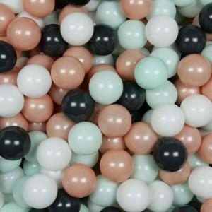 Balls for ballpit ø7cm 300pcs white, graphite, rosegold, light mint