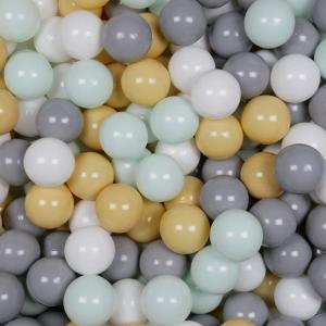 Balls for ballpit ø7cm 400pcs white, light mint, grey, beige