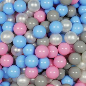 Balls for ballpit ø7cm 400pcs pearl, grey, baby blue, powder pink