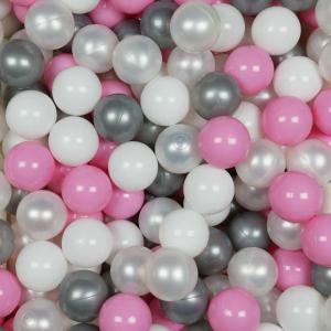 Balls for ballpit ø7cm 500pcs white, pearl, silver, powder pink