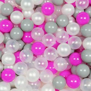 Balls for ballpit ø7cm 500pcs pearl, transparent, grey, pink