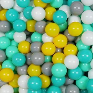 Balls for ballpit ø7cm 500pcs yellow, mint, turquoise, white, grey