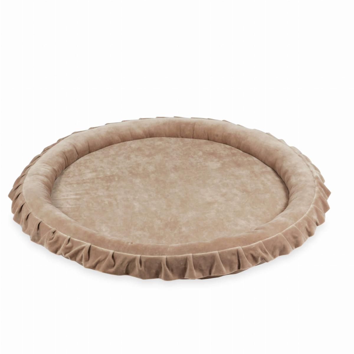 Play Mat Playnest 120cm for children, Velvet Soft Dark Beige