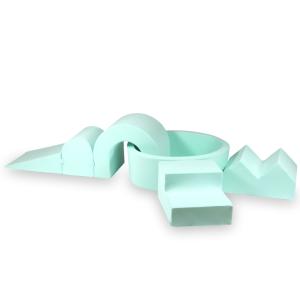 Piankowy plac zabaw z basenem okrągłym 90x30 Miętowy + 5 elementów bez piłek