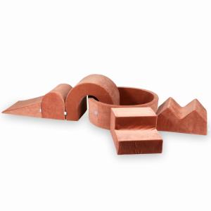 Piankowy plac zabaw z basenem okrągłym 90x30 Velvet Soft Canyon Clay + 5 elementów bez piłek