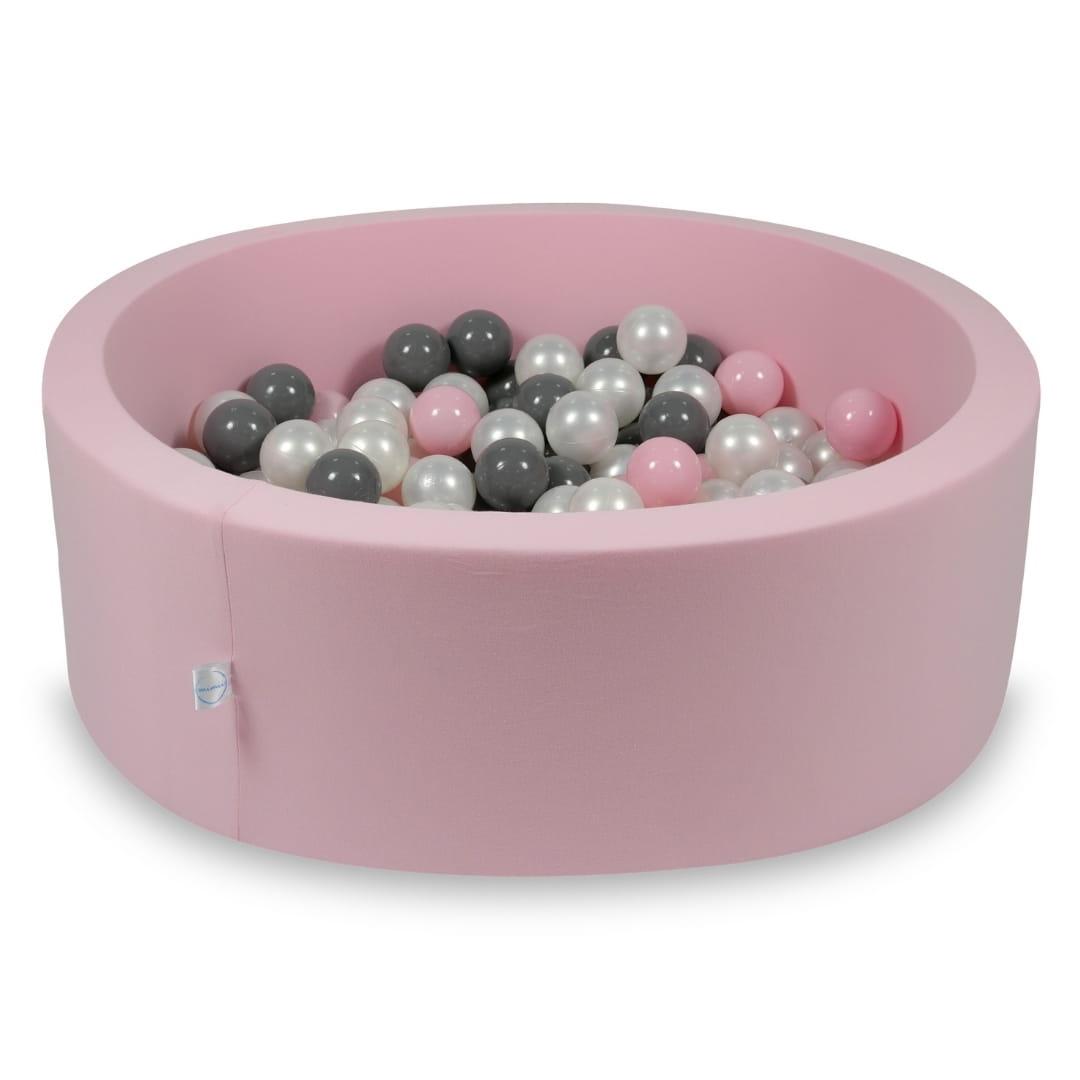 Ball Pit rose 90x30 with balls 200pcs: pearl, gray, baby pink