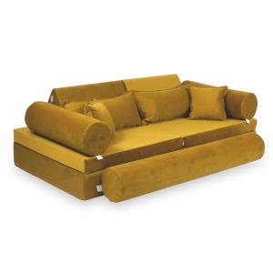 Montessori Play Sofa Luxury Velvet Gold