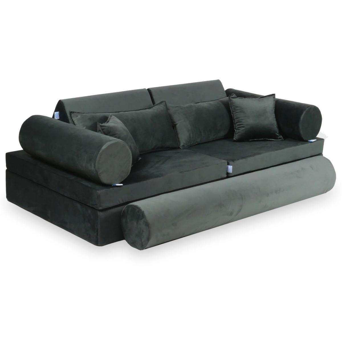 Montessori Play Sofa Luxury Velvet Graphite