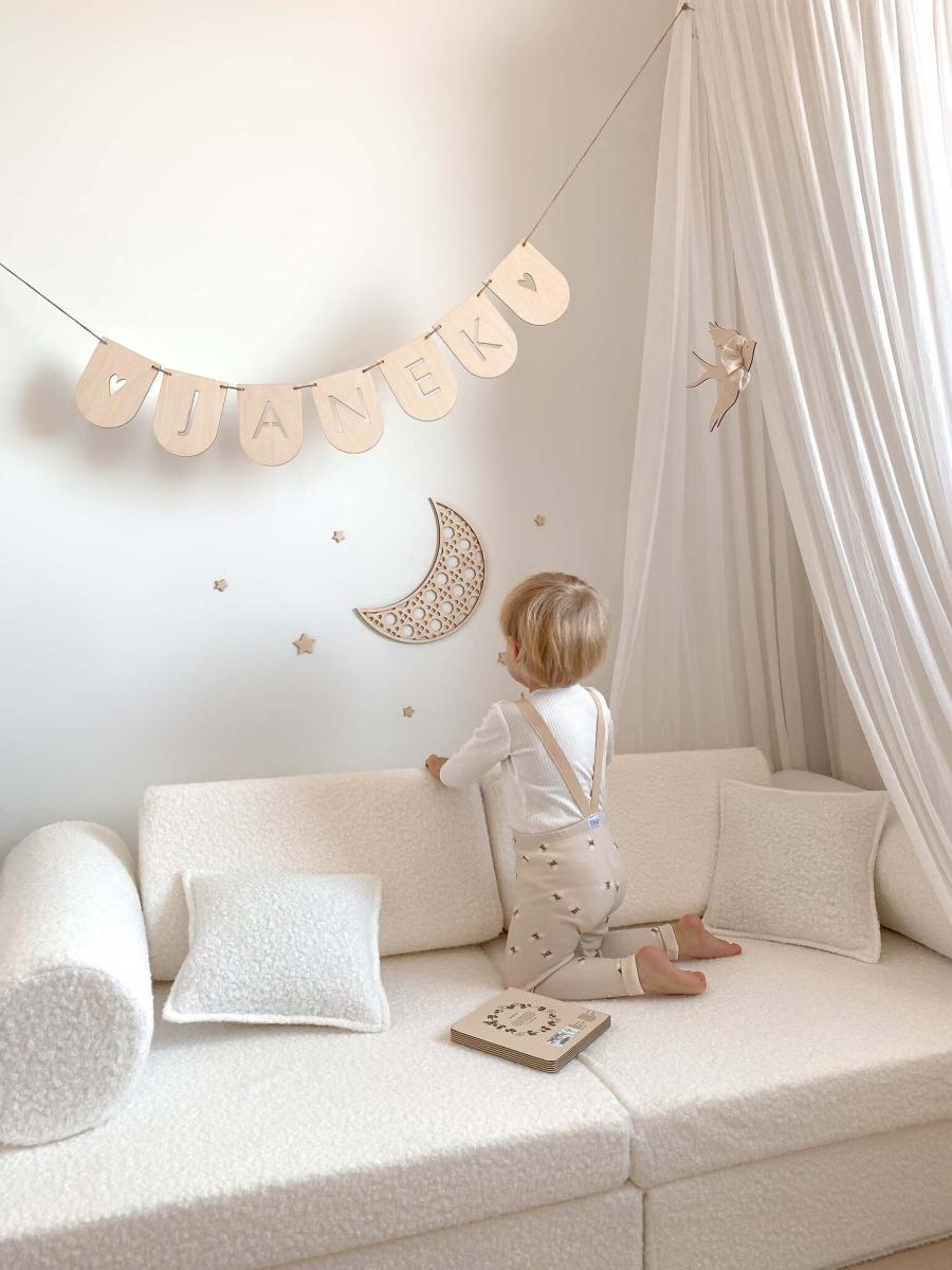 Montessori Play Sofa Luxury Boucle White