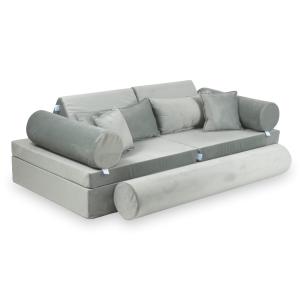 Montessori Play Sofa Luxury Velvet Grey