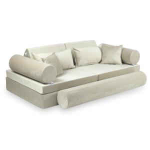 Montessori Play Sofa Luxury Velvet Ecru