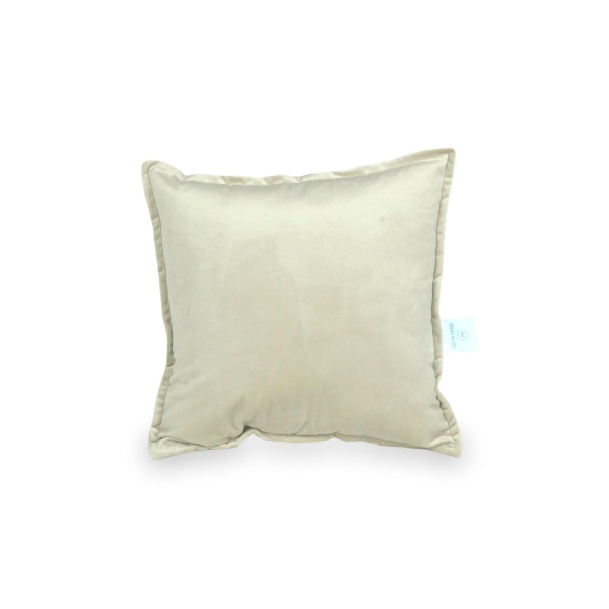 Small Play Pillow for Sofa Velvet Ecru