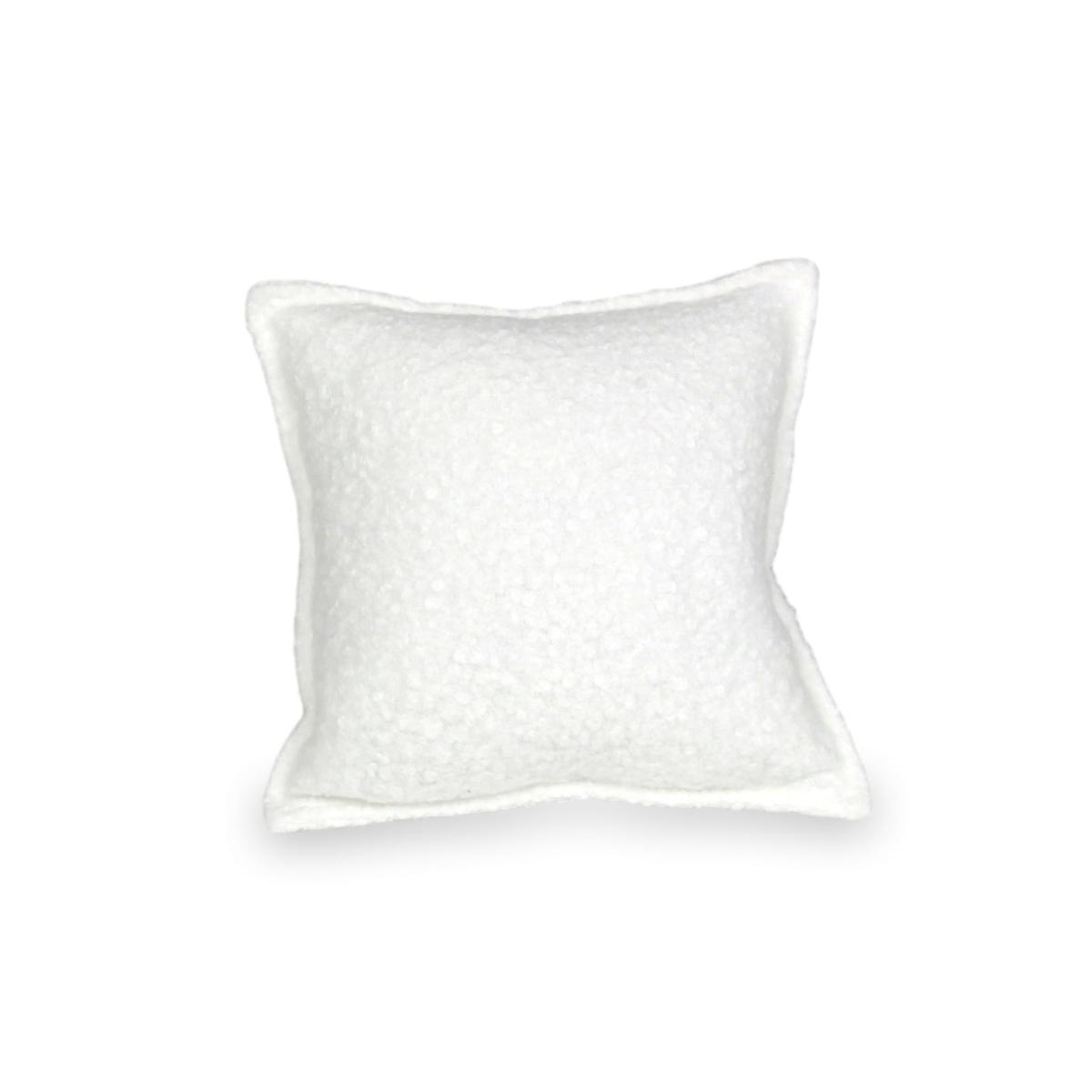 Small Play Pillow for Sofa Boucle White