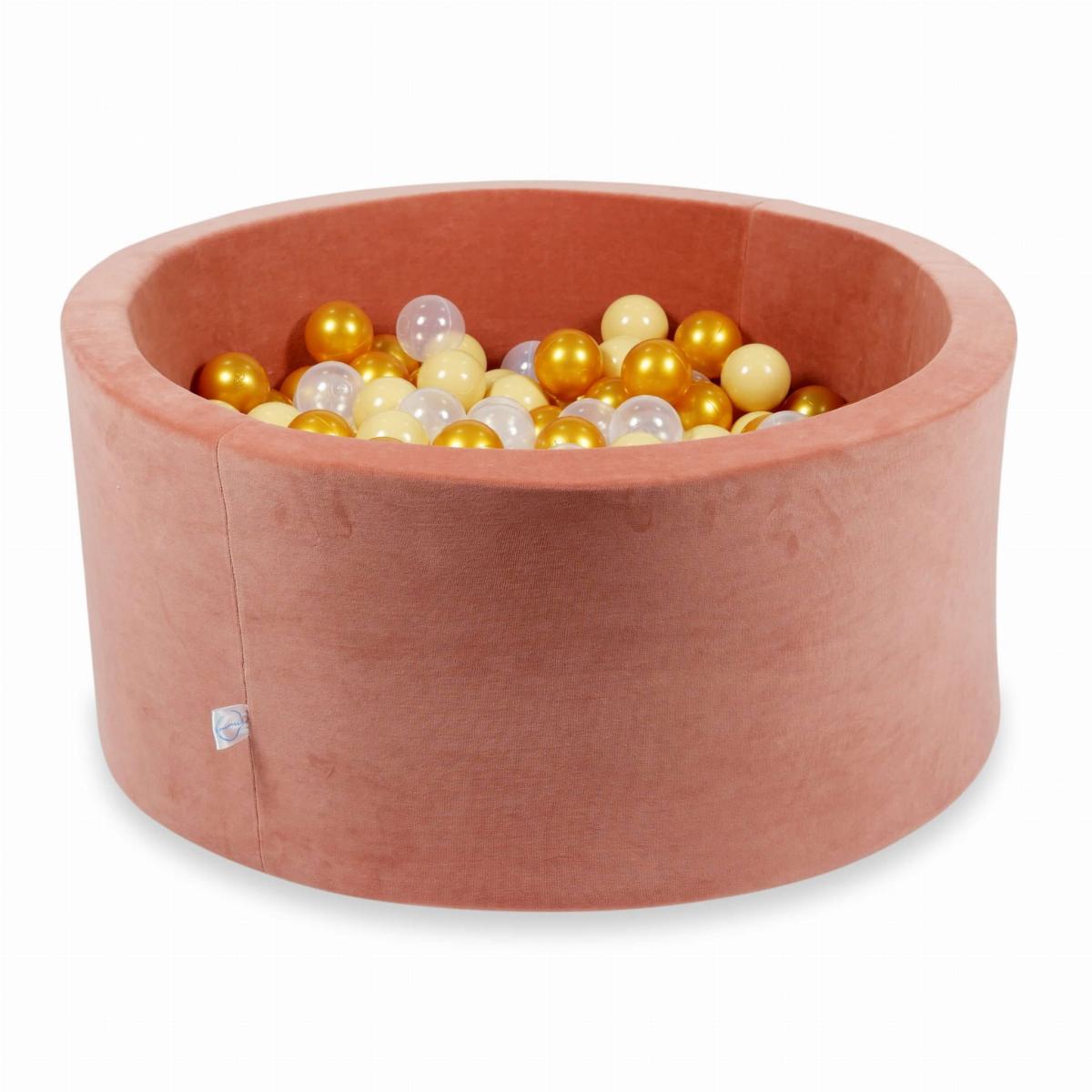 Suchy basen 90x40cm Velvet Soft Canyon Clay z piłeczkami 300szt: złote, beżowe, przezroczyste