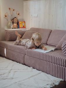 Montessori Play Sofa Comfort Waffle Light pink