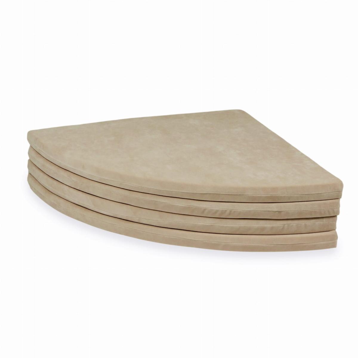 Play mat 160cm for children, round foldable, Velvet Soft Beige