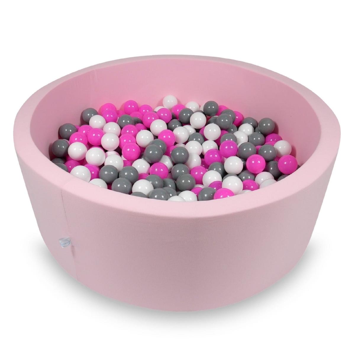 Ball Pit 110x40cm rose with balls 500pcs: white, gray, pink