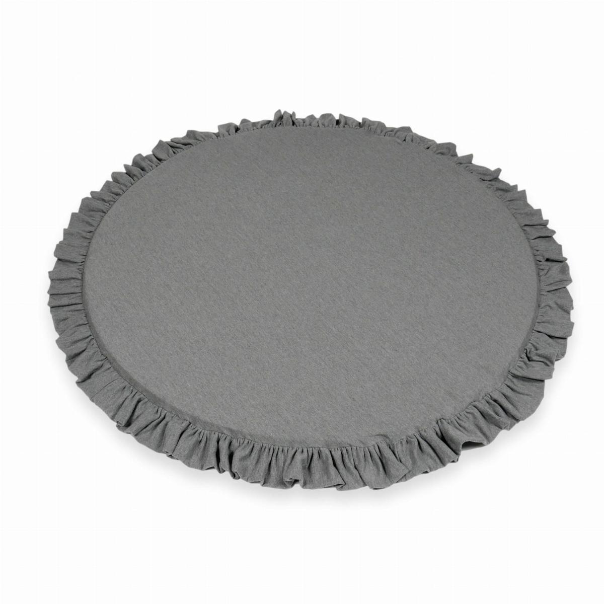 Play mat 100cm for children, round with a frill, Gray