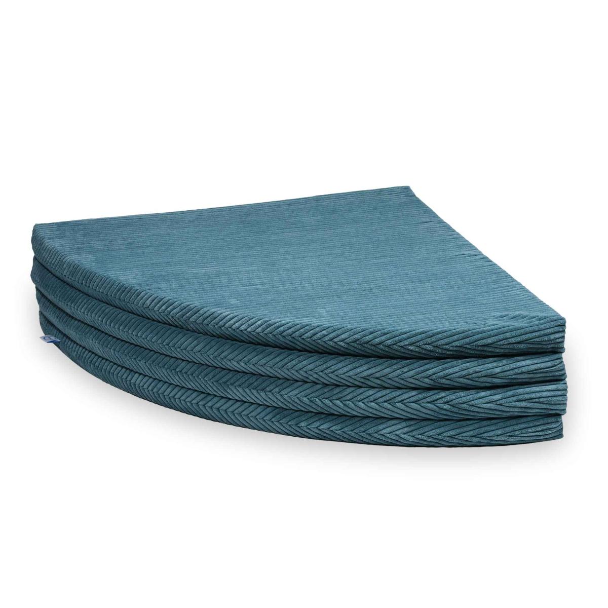 Play mat 160cm for children, round foldable, Corduroy Blue